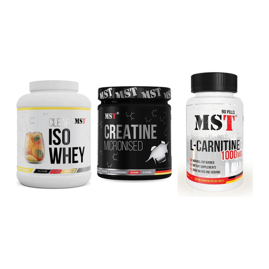 MST Marken-Trio: Iso Clear + Creatin Monohyd + L-Carnitine – alle enthaltenen Artikel