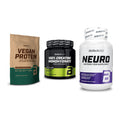 BioTech USA Marken-Trio: Vegan Protein + Creatine Monohydrate + Neuro – alle enthaltenen Artikel