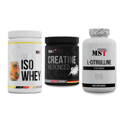 MST Marken-Trio: Iso Clear + Creatin Monohydrate + Citrulline – alle enthaltenen Artikel