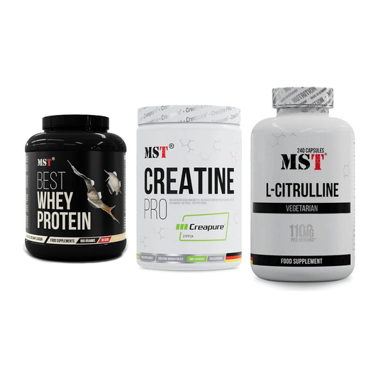 MST Marken-Trio: Best Whey Protein + Creatin Pro CREAPURE + Citrulline – alle enthaltenen Artikel