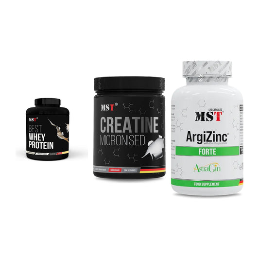 MST Marken-Trio: Best Whey + Creatin Monohyd + ArgiZinc Forte – alle enthaltenen Artikel