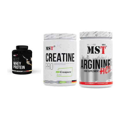 MST Marken-Trio: Best Whey + Creatin Pro + Arginine HCL – alle enthaltenen Artikel
