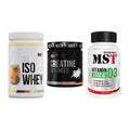 MST Marken-Trio: Iso Clear + Creatin Monohyd + Vitamin D3 – alle enthaltenen Artikel