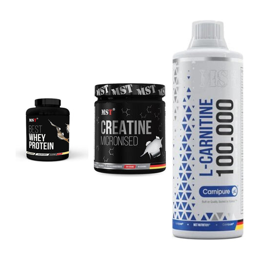 MST Marken-Trio: Best Whey + Creatin Monohyd + L-Carnitine – alle enthaltenen Artikel