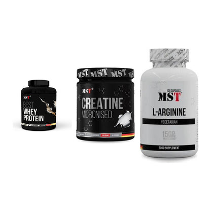 MST Marken-Trio: Best Whey + Creatin Monohyd + L-Arginine 120 – alle enthaltenen Artikel