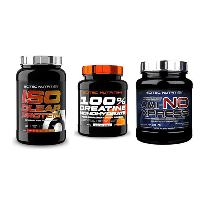 Scitec Nutrition Marken-Trio: IsoClear + Creatine + 1 weitere – alle enthaltenen Artikel
