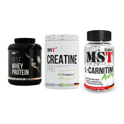MST Marken-Trio: Best Whey + Creatin Pro + L-Carnitine – alle enthaltenen Artikel