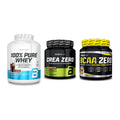 BioTech USA Marken-Trio: 100% Pure Whey + Crea Zero + BCAA Zero – alle enthaltenen Artikel