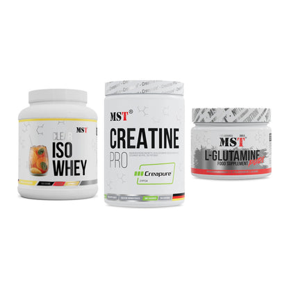 MST Marken-Trio: Iso Clear + Creatin Pro CREAPURE + Glutamine – alle enthaltenen Artikel