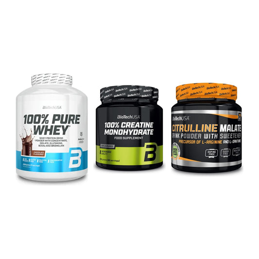 BioTech USA Marken-Trio: 100% Pure + Creatine + Citrulline – alle enthaltenen Artikel