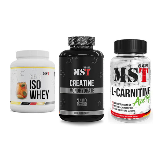 MST Marken-Trio: Iso Clear + Creatine + L-Carnitine – alle enthaltenen Artikel