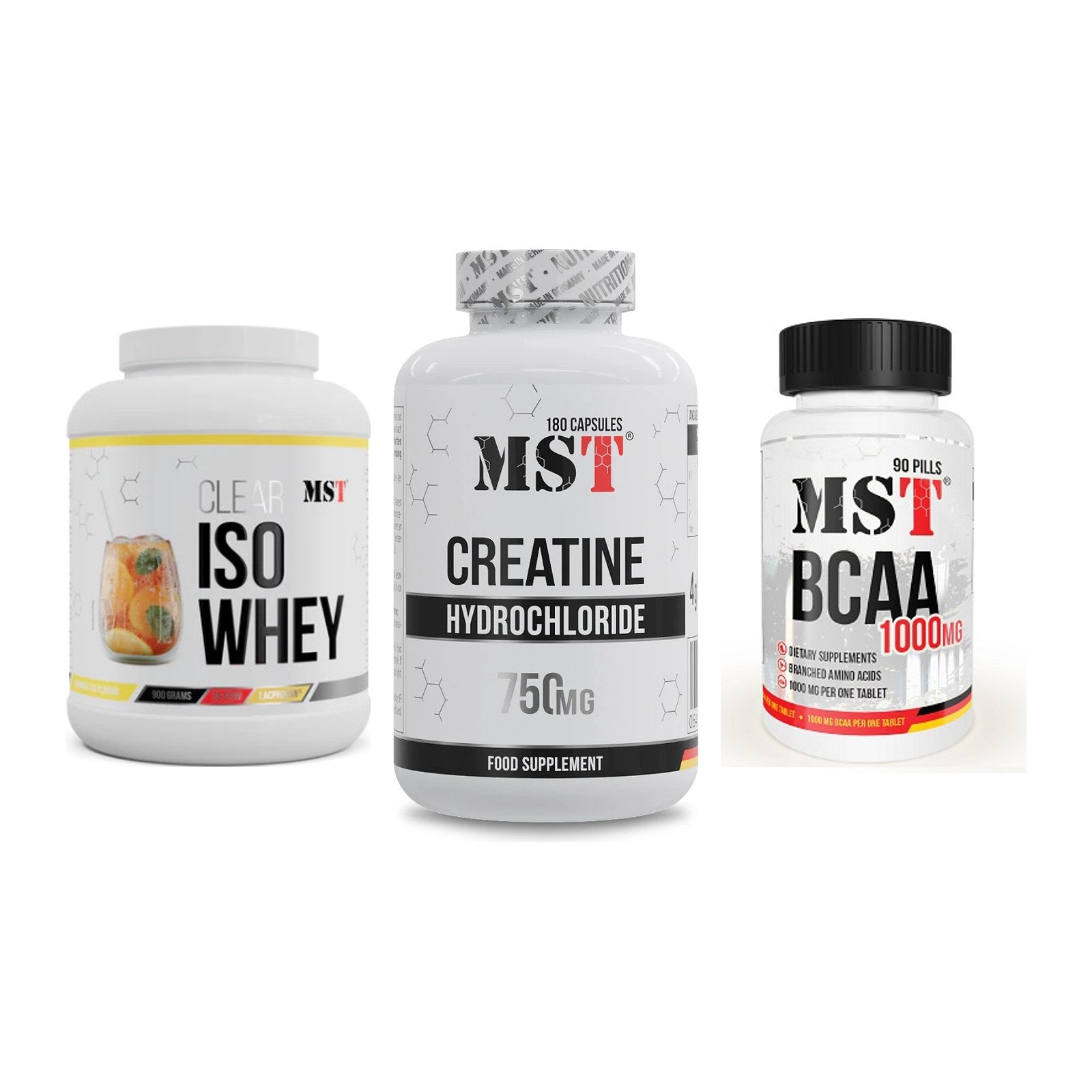 MST Marken-Trio: Iso Clear + Creatine HCL + BCAA 1000 (90 Tabl.) – alle enthaltenen Artikel
