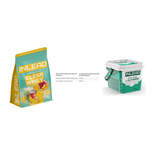 INLEAD Marken-Trio: Clear Whey + Creatine + L-Glutamine – alle enthaltenen Artikel
