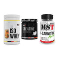 MST Marken-Trio: Iso Clear + Creatin Monohydrate + L-Carnitine Acetyle – alle enthaltenen Artikel