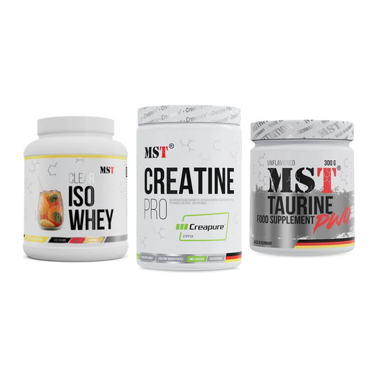 MST Marken-Trio: Iso Clear + Creatin Pro CREAPURE + Taurine – alle enthaltenen Artikel