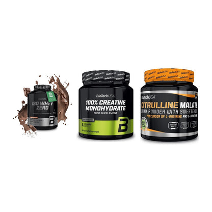 BioTech USA Marken-Trio: Iso Whey Zero + Creatine + Citrulline – alle enthaltenen Artikel