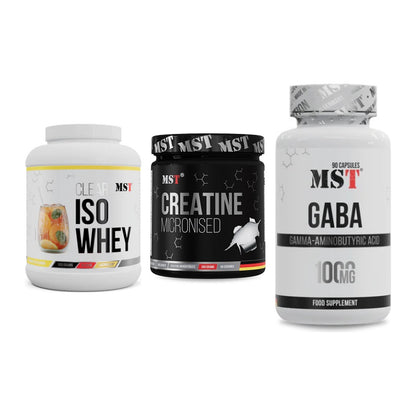 MST Marken-Trio: Iso Clear + Creatin Monohydrate + GABA 1000mg – alle enthaltenen Artikel