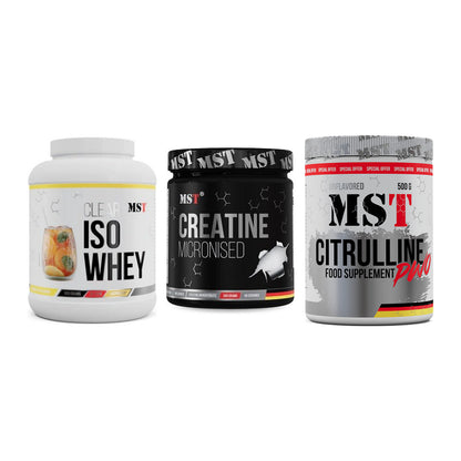MST Marken-Trio: Iso Clear 900g + Creatin Monohyd + Citrulline – alle enthaltenen Artikel