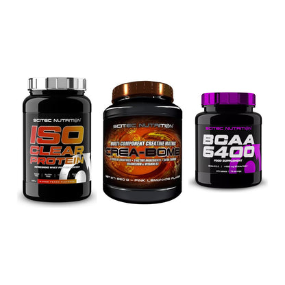 Scitec Nutrition Marken-Trio: IsoClear Protein + Crea-Bomb + 1 weitere – alle enthaltenen Artikel