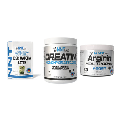NNT Labs Marken-Trio: Whey ICED + Creatin 1000 + Arginin HCL – alle enthaltenen Artikel
