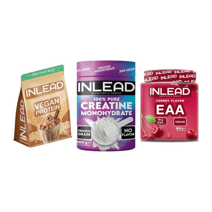 INLEAD Marken-Trio: Vegan Protein + Creatine Monohydrate + EAA – alle enthaltenen Artikel