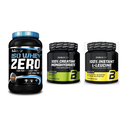 BioTech USA Marken-Trio: Iso Whey Zero + Creatine + 100% Instant – alle enthaltenen Artikel