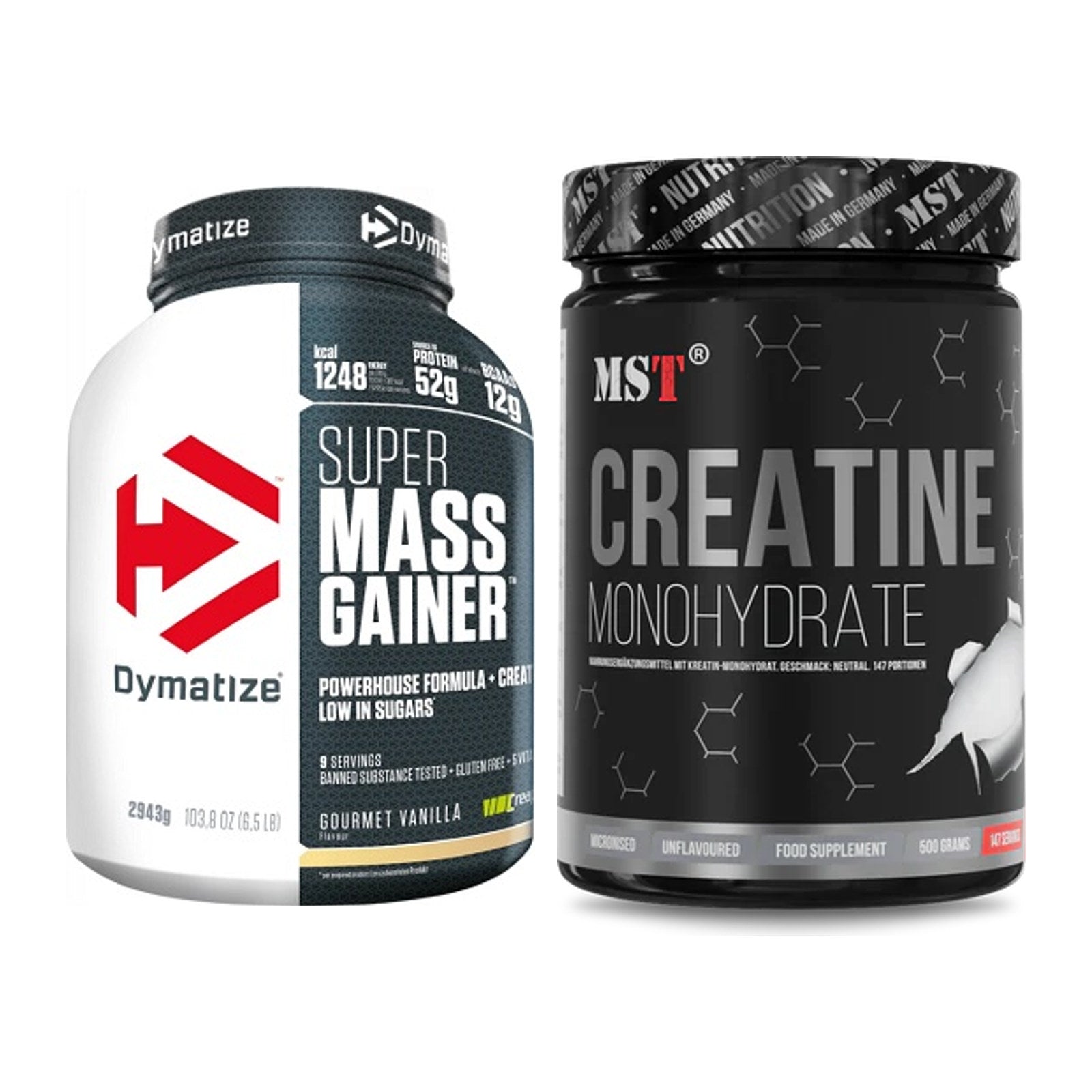 Masseaufbau-Set: Dymatize Super Mass Gainer + MST Creatin Monohydrate – alle enthaltenen Artikel