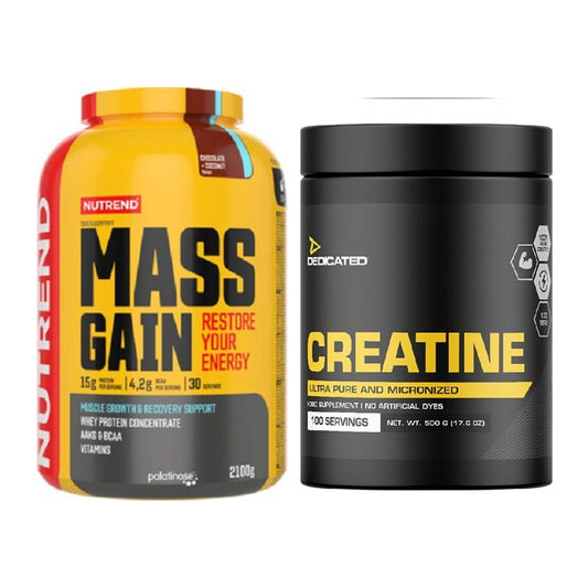 Masseaufbau-Set: Nutrend Mass Gain + Dedicated Creatine – alle enthaltenen Artikel