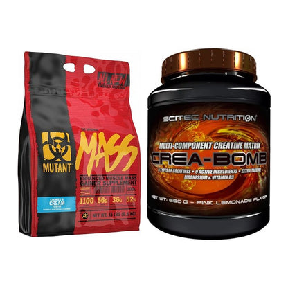 Masseaufbau-Set: Mutant Mass 6,8kg + Scitec Crea-Bomb 660g – alle enthaltenen Artikel
