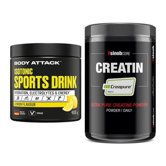 Masseaufbau-Set: Body Attack Isotonic + Sinob Creatin CREAPURE – alle enthaltenen Artikel