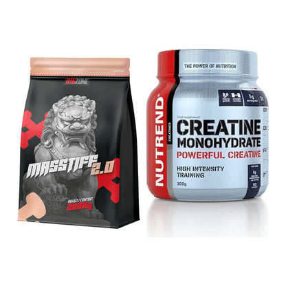 Masseaufbau-Set: Big Zone Masstiff 2.0 + Nutrend Creatine Monohydrate – alle enthaltenen Artikel