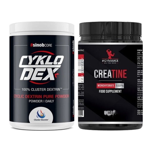 Masseaufbau-Set: Sinob Core CykloDex 1kg + #GYMJUICE Creatine – alle enthaltenen Artikel