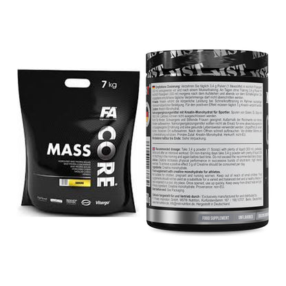Masseaufbau-Set: FA Nutrition CORE Mass + MST Creatin Monohydrate – alle enthaltenen Artikel