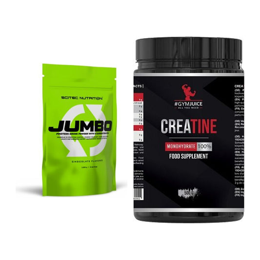 Masseaufbau-Set: Scitec Jumbo 1320g + #GYMJUICE Creatine – alle enthaltenen Artikel