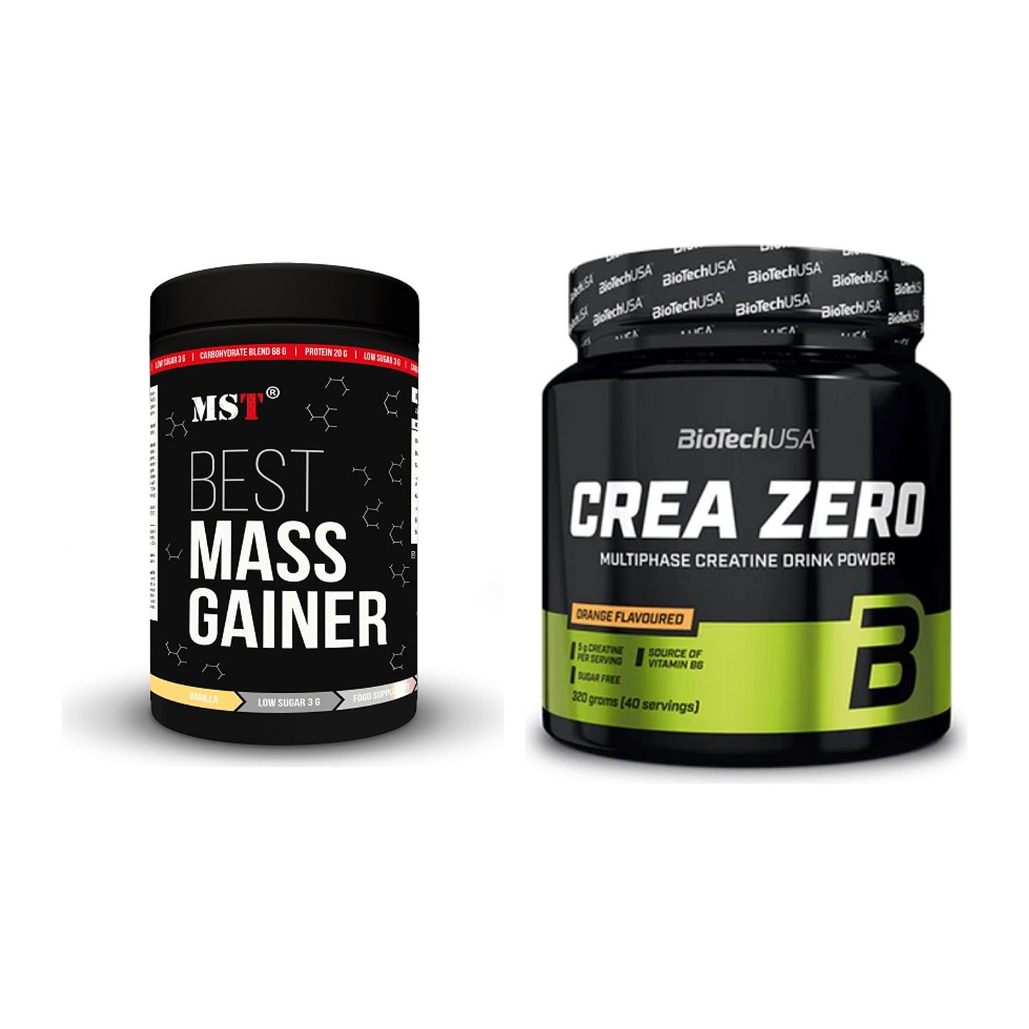 Masseaufbau-Set: MST Best Mass Gainer + BioTech Crea Zero – alle enthaltenen Artikel