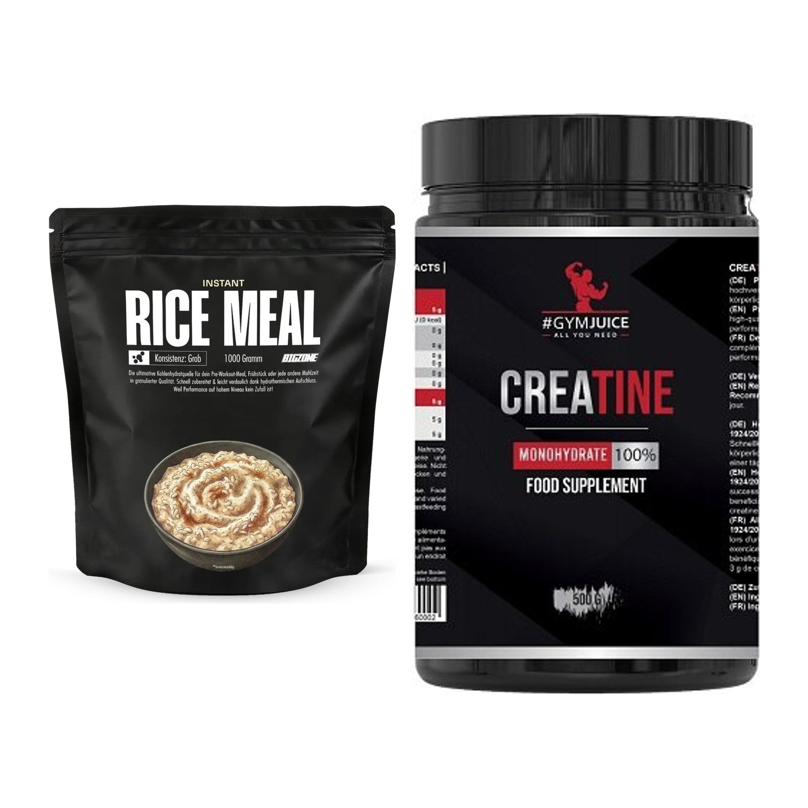Masseaufbau-Set: Big Zone Instant Rice + #GYMJUICE Creatine – alle enthaltenen Artikel