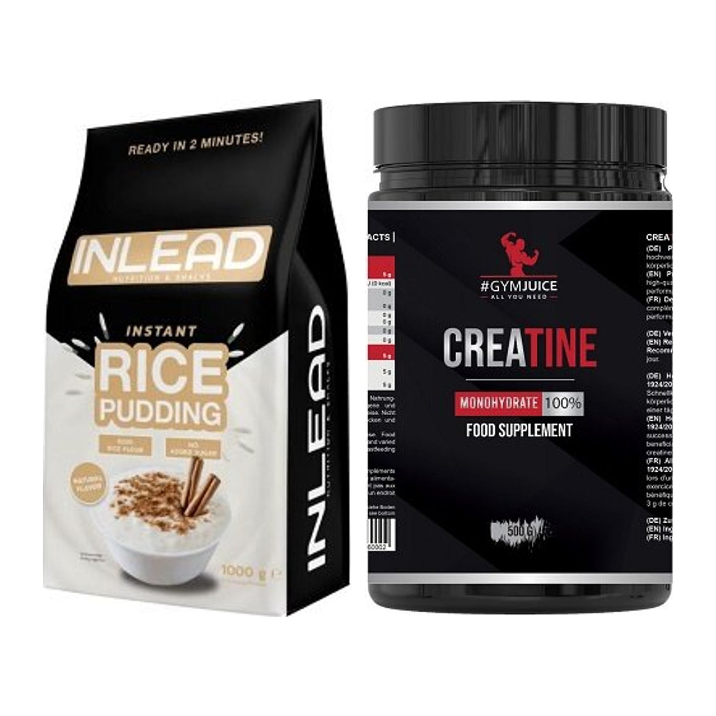 Masseaufbau-Set: INLEAD Instant Rice + #GYMJUICE Creatine – alle enthaltenen Artikel