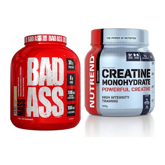 Mass Building Set: BAD ASS MASS + Nutrend Creatine Monohydrate - all items included