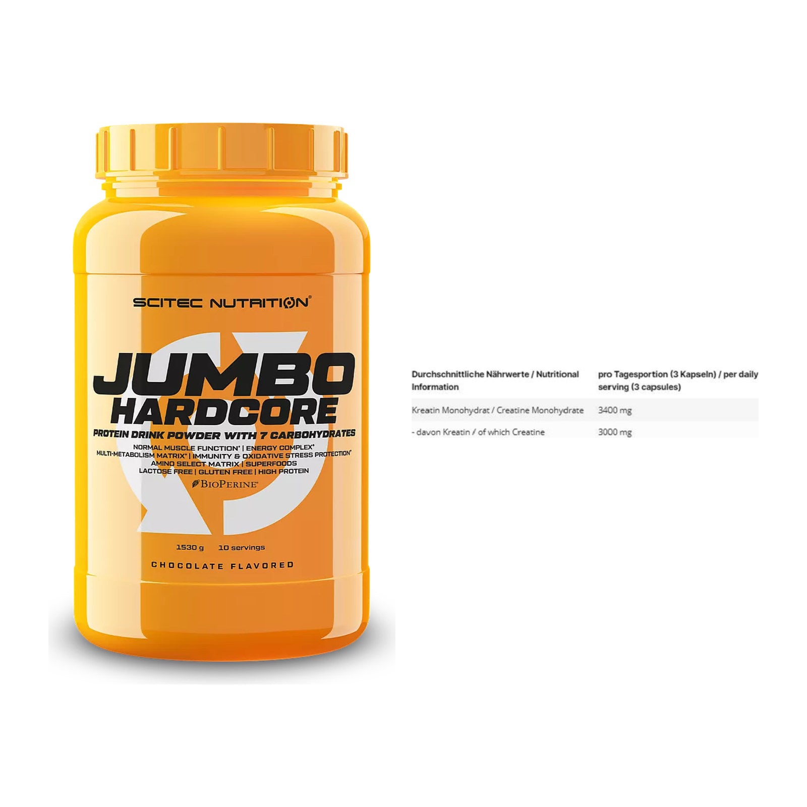 Masseaufbau-Set: Scitec Jumbo Hardcore1530 + INLEAD Creatine – alle enthaltenen Artikel