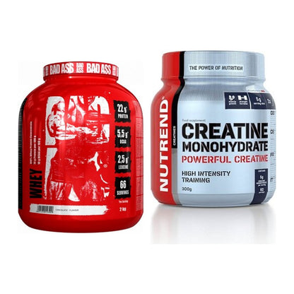Masseaufbau-Set: BAD ASS Whey + Nutrend Creatine Monohydrate – alle enthaltenen Artikel