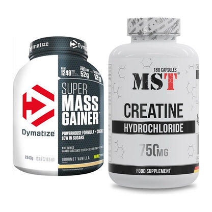 Masseaufbau-Set: Dymatize Super Mass Gainer + MST Creatine HCL – alle enthaltenen Artikel