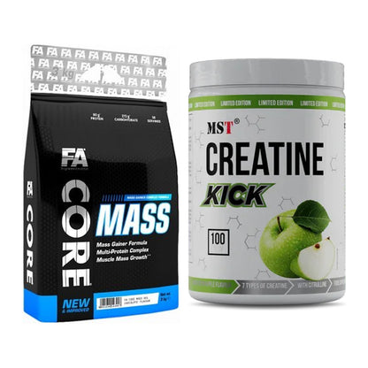 Masseaufbau-Set: FA Nutrition Core Mass + MST Creatine Kick 1000g – alle enthaltenen Artikel