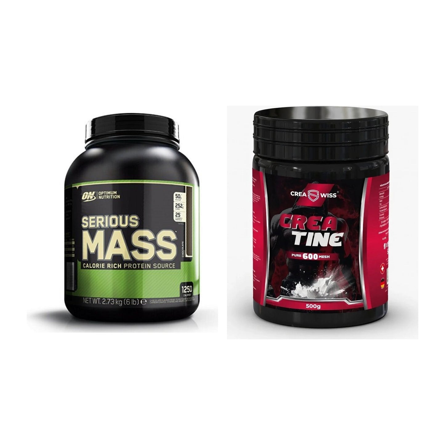 Masseaufbau-Set: Optimum Nutrition Serious + CREASWISS Creatine 600 – alle enthaltenen Artikel
