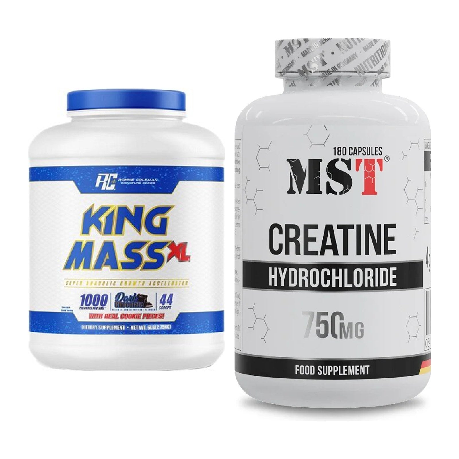 Masseaufbau-Set: Ronie Coleman RCSS King Mass XL + MST Creatine HCL – alle enthaltenen Artikel