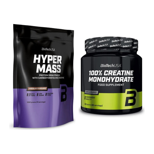 Masseaufbau-Set: BioTech Hyper Mass + BioTech Creatine Monohydrate – alle enthaltenen Artikel