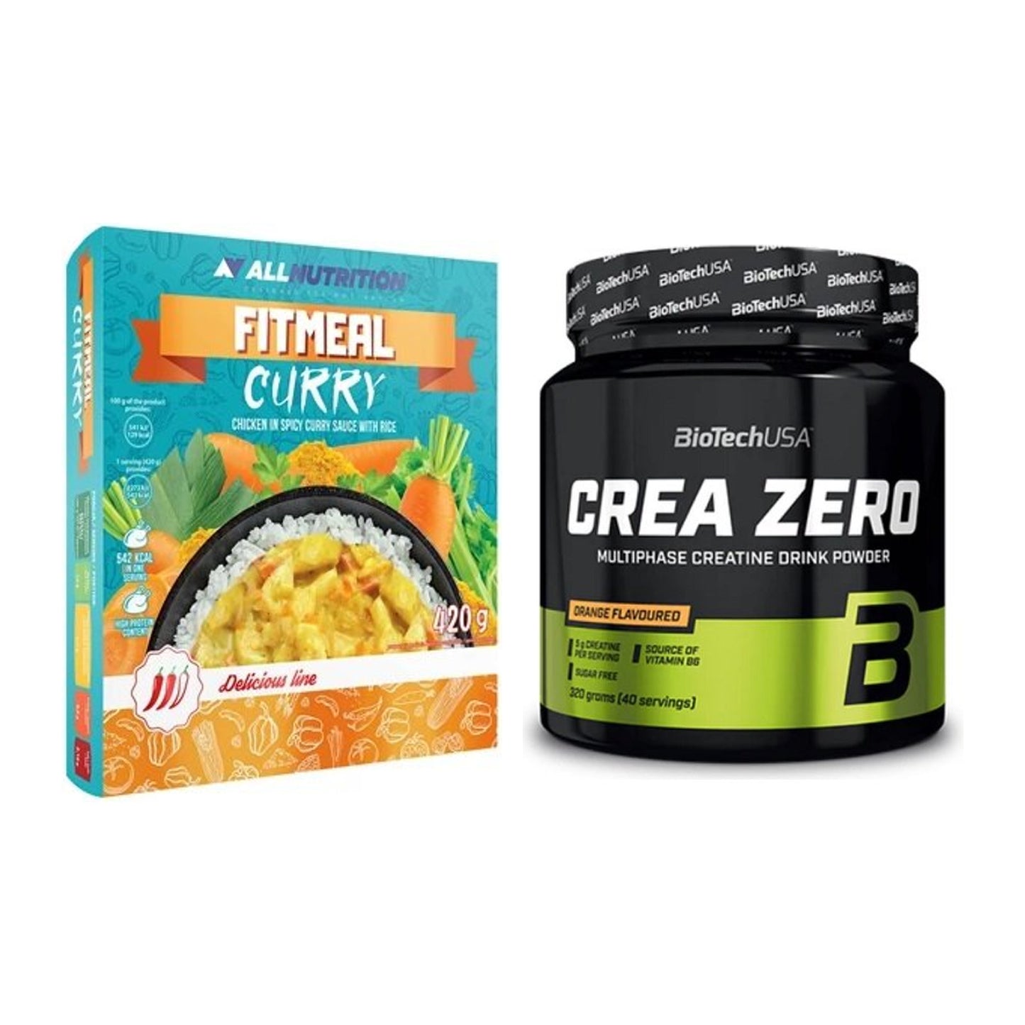Masseaufbau-Set: Allnutrition Fitmeal + BioTech Crea Zero – alle enthaltenen Artikel