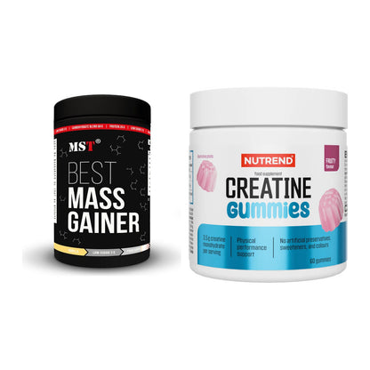 Masseaufbau-Set: MST Best Mass Gainer + Nutrend Creatine Gummies – alle enthaltenen Artikel