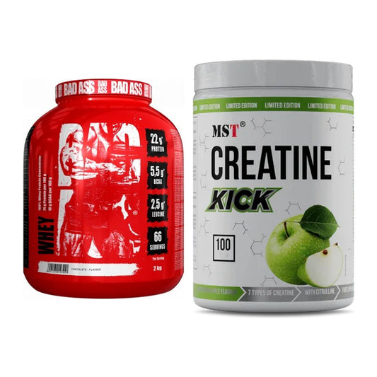 Masseaufbau-Set: BAD ASS Whey + MST Creatine Kick – alle enthaltenen Artikel