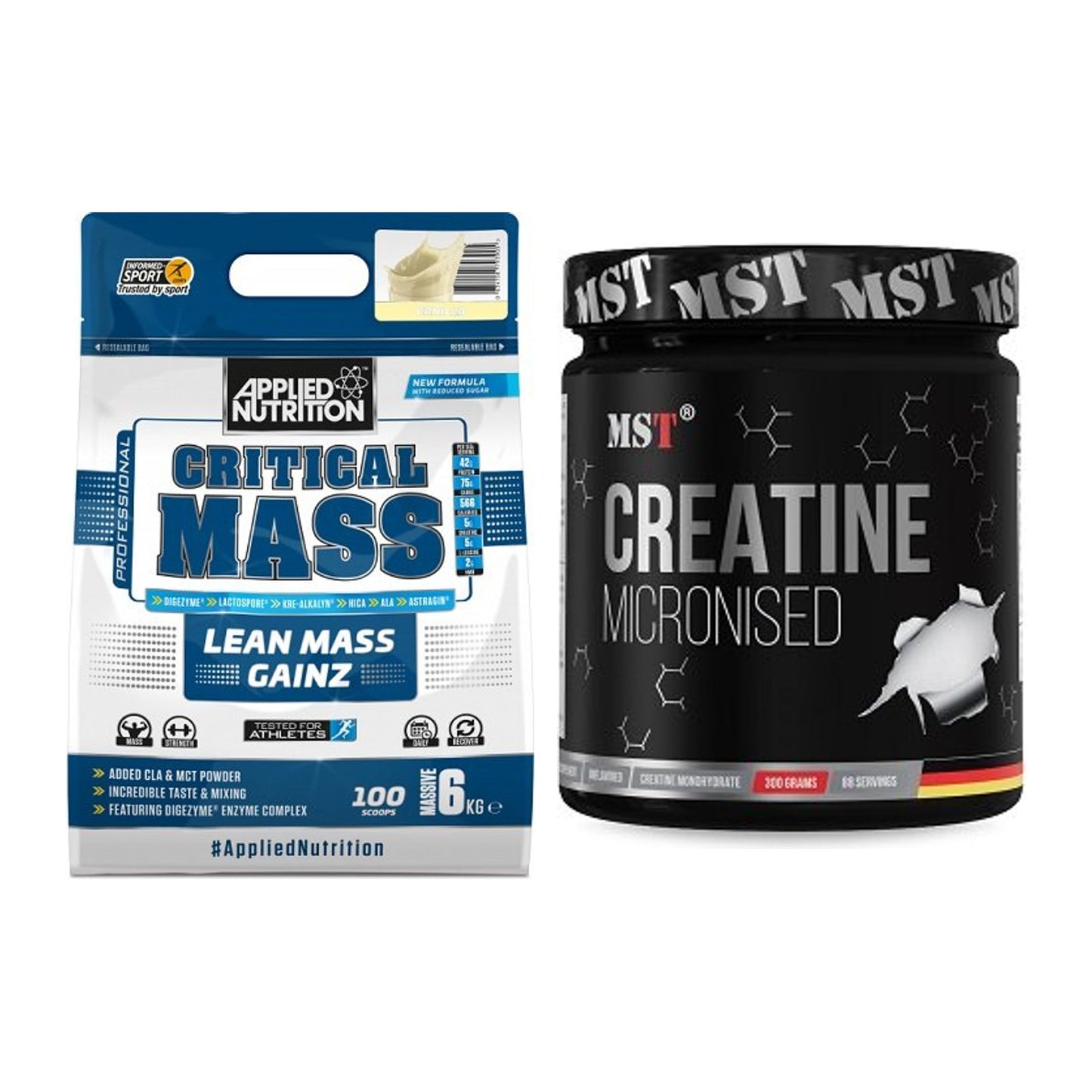 Masseaufbau-Set: Applied Nutrition + MST Creatin Monohydrate – alle enthaltenen Artikel