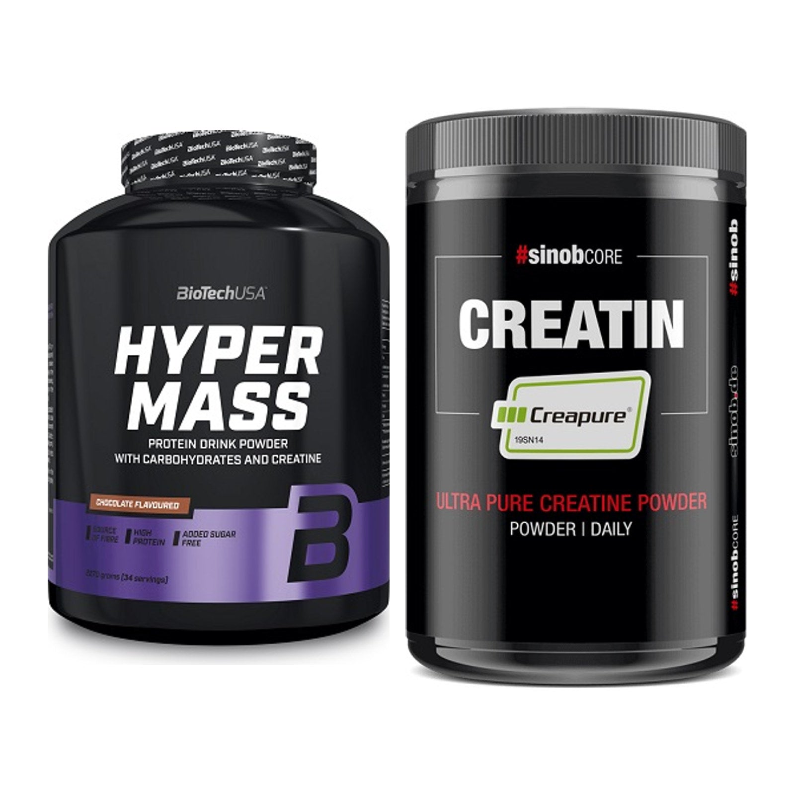 Masseaufbau-Set: BioTech Hyper Mass + Sinob Creatin CREAPURE – alle enthaltenen Artikel
